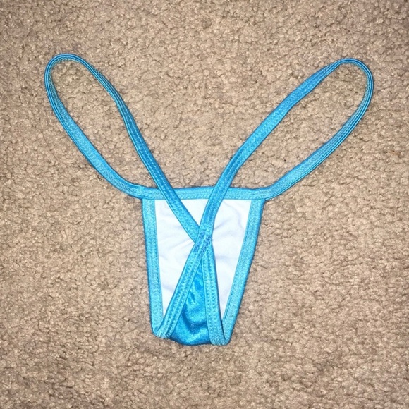 Turquoise v-string thong - Picture 2 of 2